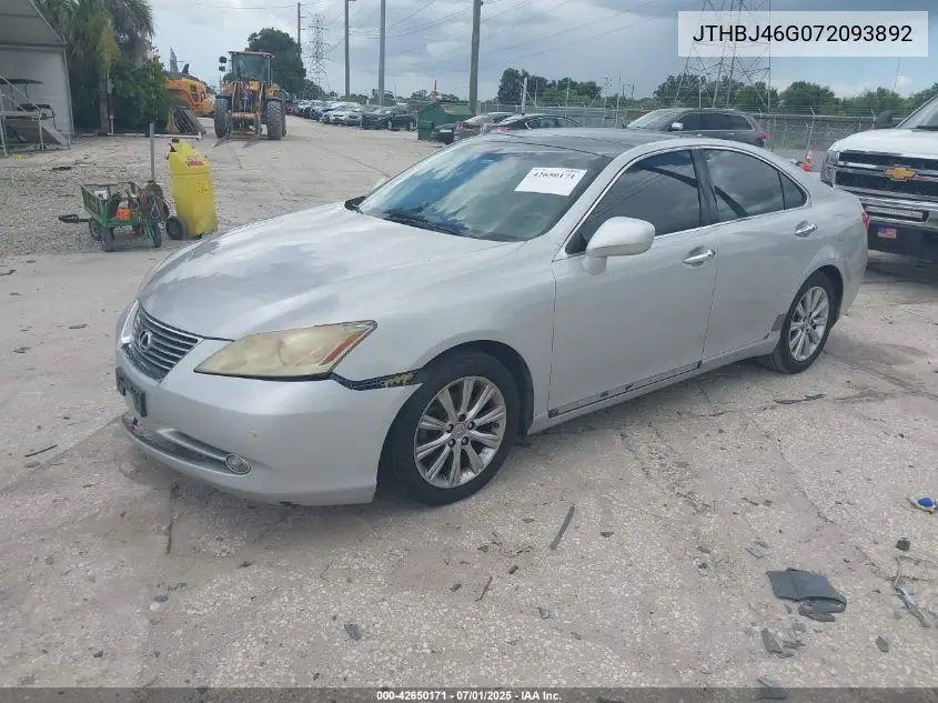 2007 Lexus Es 350 VIN: JTHBJ46G072093892 Lot: 42650171