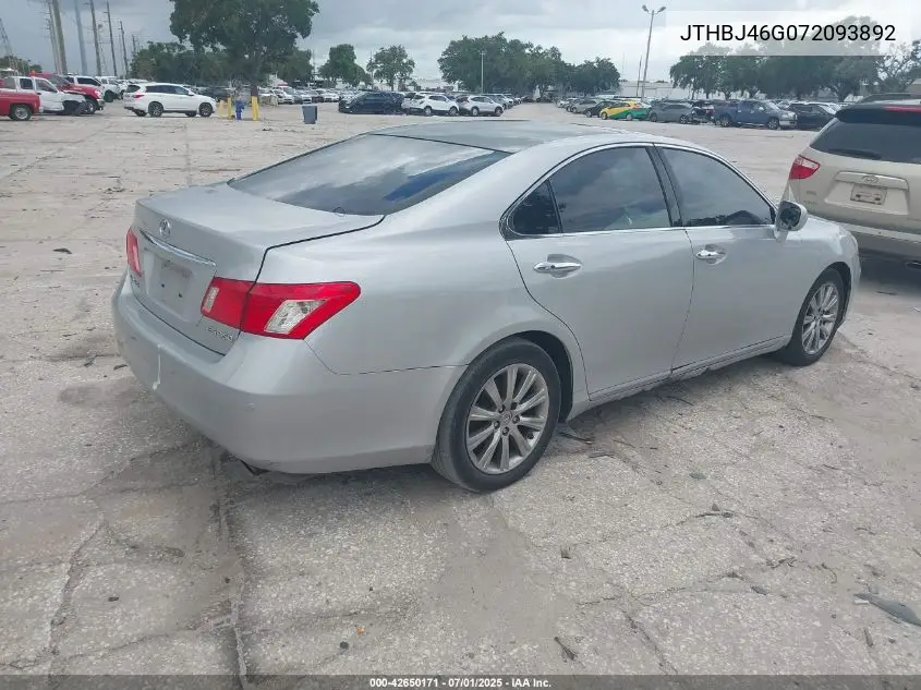 2007 Lexus Es 350 VIN: JTHBJ46G072093892 Lot: 42650171