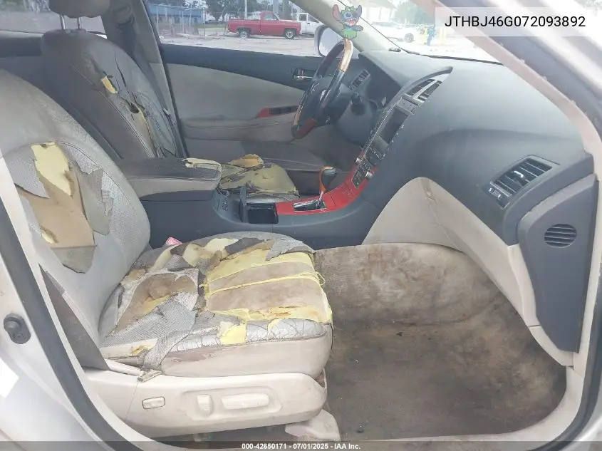 2007 Lexus Es 350 VIN: JTHBJ46G072093892 Lot: 42650171