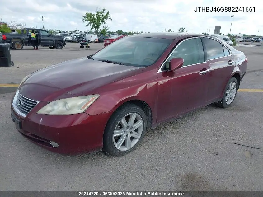 2008 Lexus Es 350 350 VIN: JTHBJ46G882241661 Lot: 20214220
