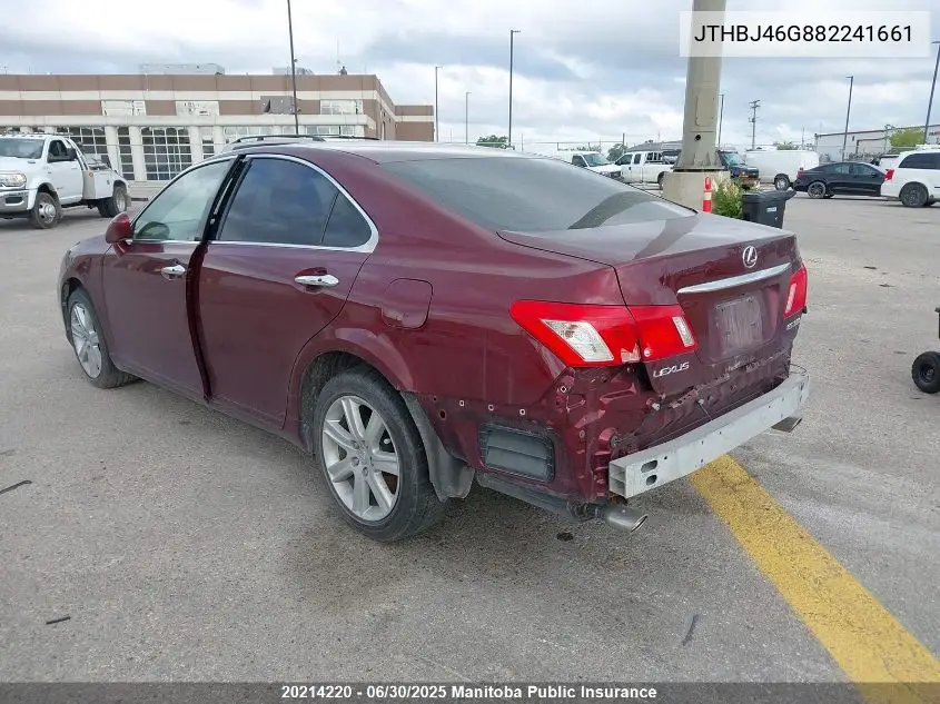 2008 Lexus Es 350 350 VIN: JTHBJ46G882241661 Lot: 20214220