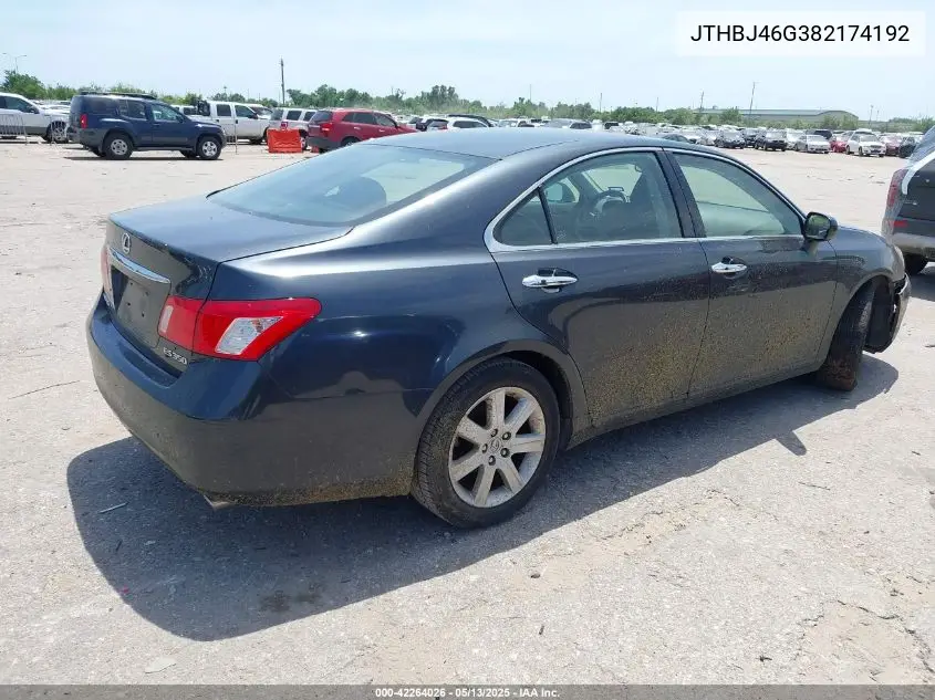 2008 Lexus Es 350 VIN: JTHBJ46G382174192 Lot: 42264026