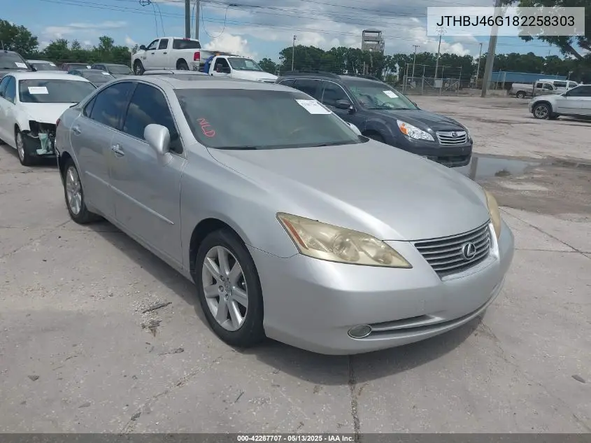 2008 Lexus Es 350 VIN: JTHBJ46G182258303 Lot: 42267707