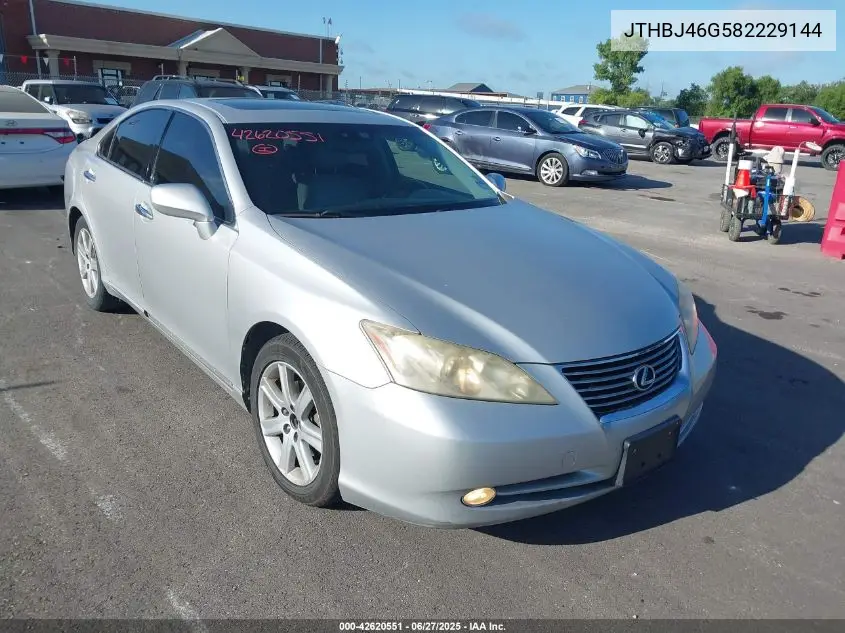 2008 Lexus Es 350 VIN: JTHBJ46G582229144 Lot: 42620551