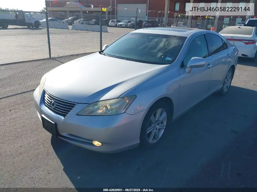 2008 Lexus Es 350 VIN: JTHBJ46G582229144 Lot: 42620551