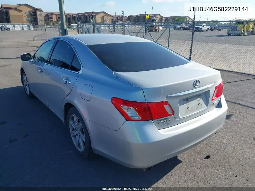 2008 Lexus Es 350 VIN: JTHBJ46G582229144 Lot: 42620551
