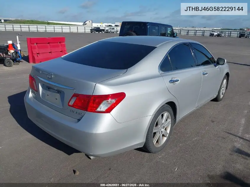 2008 Lexus Es 350 VIN: JTHBJ46G582229144 Lot: 42620551