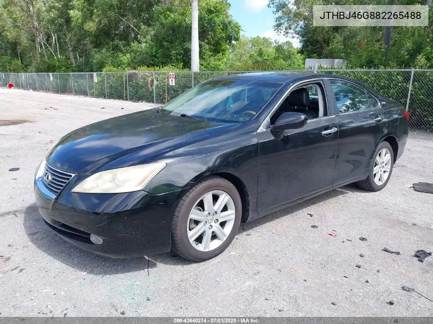 2008 Lexus Es 350 VIN: JTHBJ46G882265488 Lot: 42640274