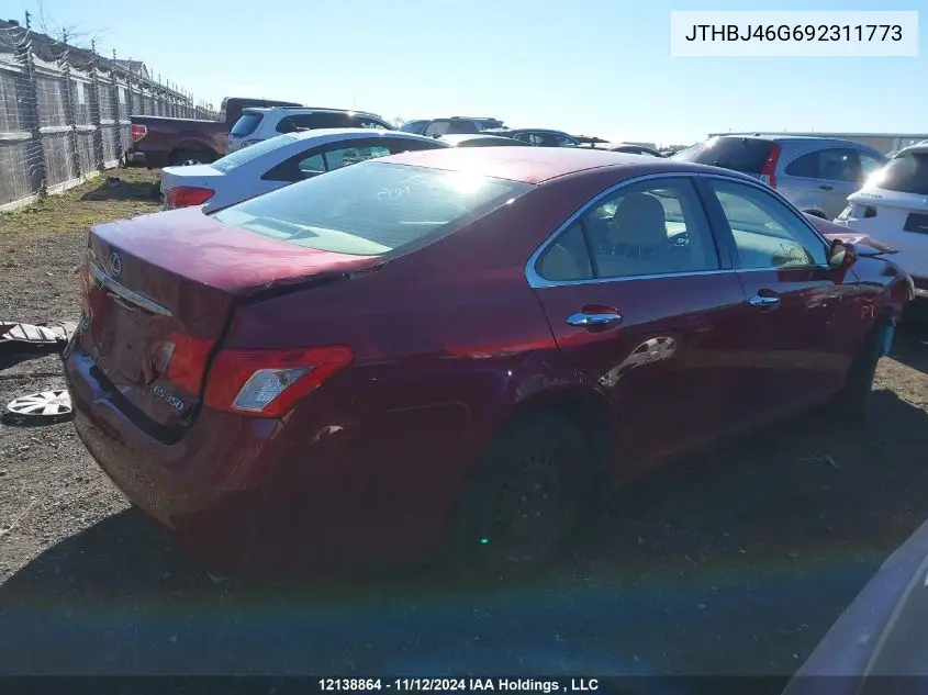 2009 Lexus Es350 VIN: JTHBJ46G692311773 Lot: 12138864