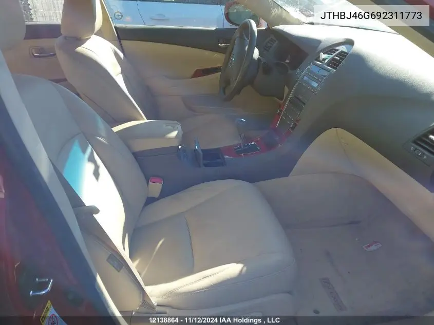 2009 Lexus Es350 VIN: JTHBJ46G692311773 Lot: 12138864