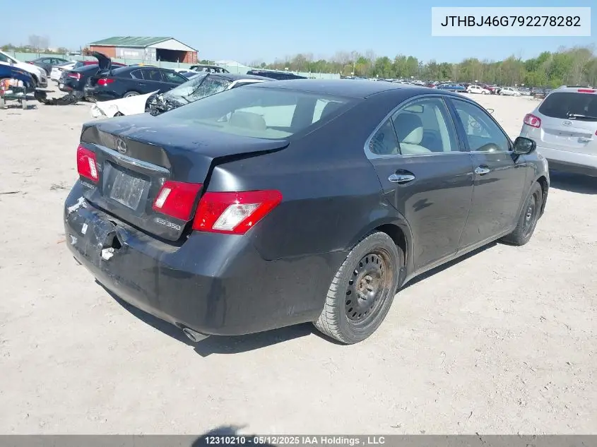2009 Lexus Es 350 350 VIN: JTHBJ46G792278282 Lot: 12310210