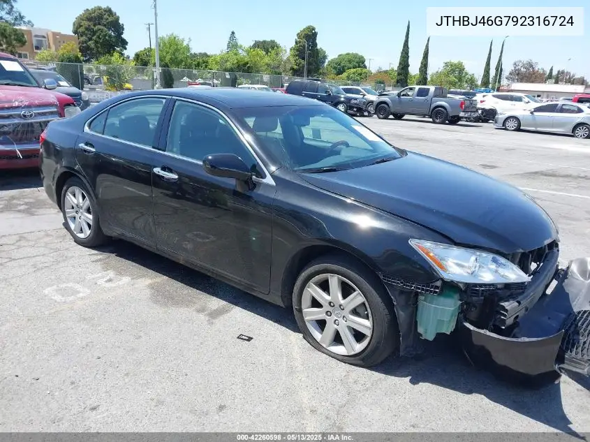 2009 Lexus Es 350 VIN: JTHBJ46G792316724 Lot: 42260598