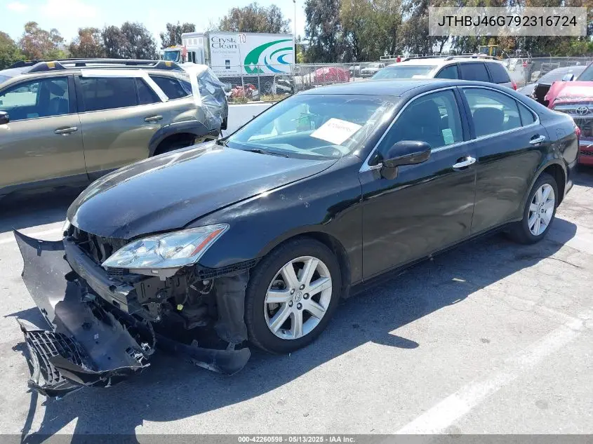 2009 Lexus Es 350 VIN: JTHBJ46G792316724 Lot: 42260598