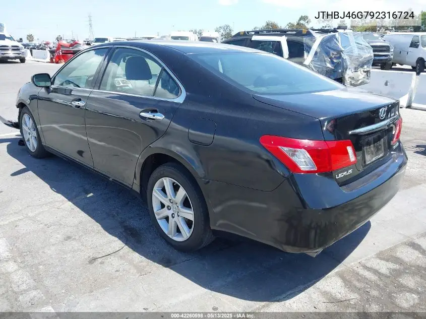 2009 Lexus Es 350 VIN: JTHBJ46G792316724 Lot: 42260598