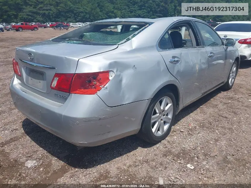 2009 Lexus Es 350 VIN: JTHBJ46G192317304 Lot: 42639772