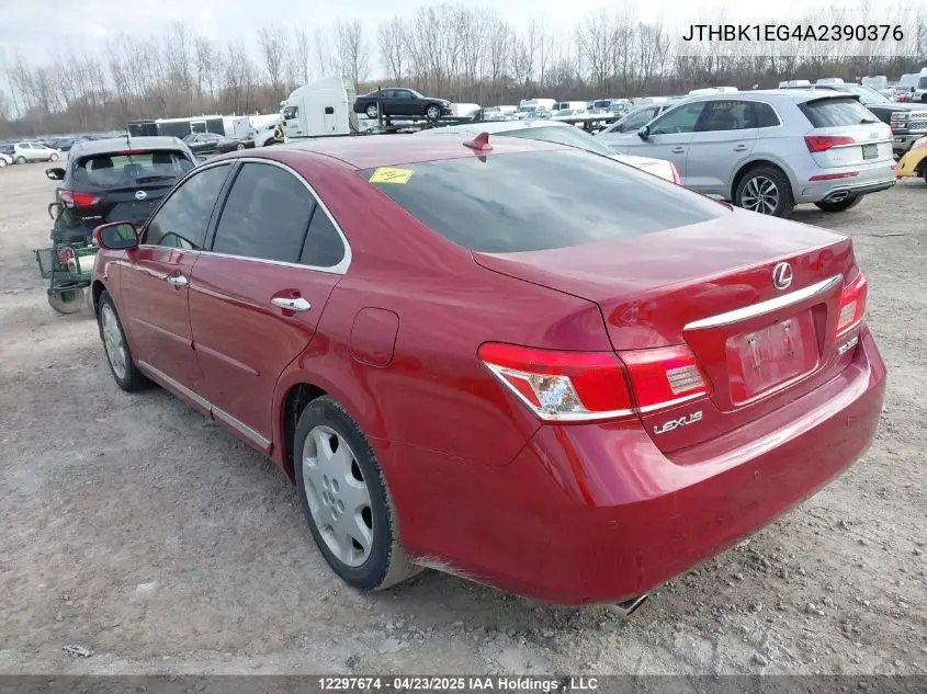2010 Lexus Es 350 350 VIN: JTHBK1EG4A2390376 Lot: 12297674