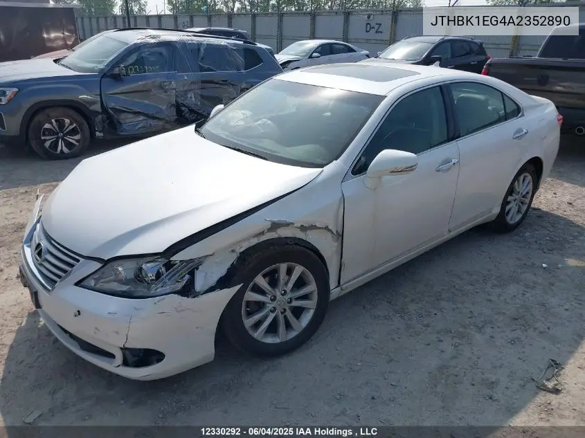 2010 Lexus Es 350 350 VIN: JTHBK1EG4A2352890 Lot: 12330292