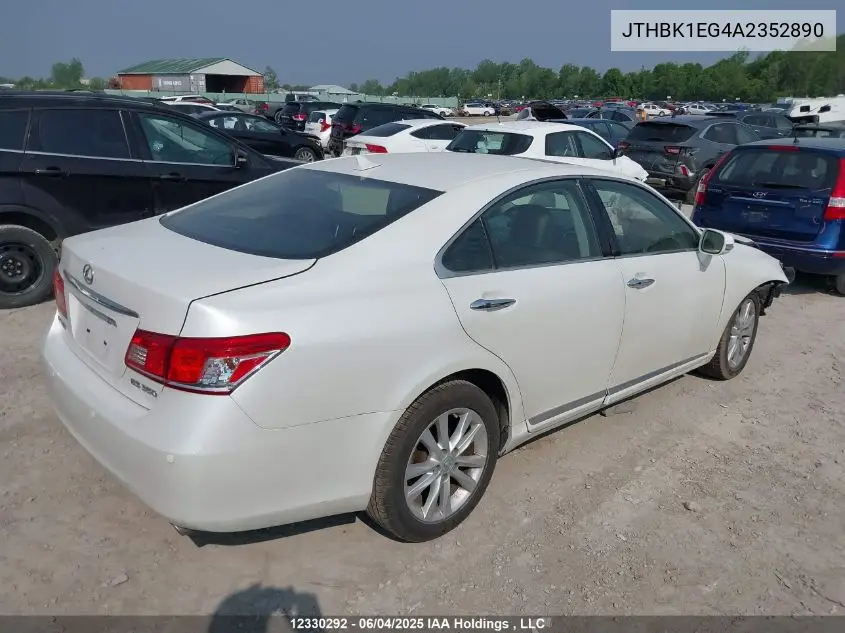 2010 Lexus Es 350 350 VIN: JTHBK1EG4A2352890 Lot: 12330292