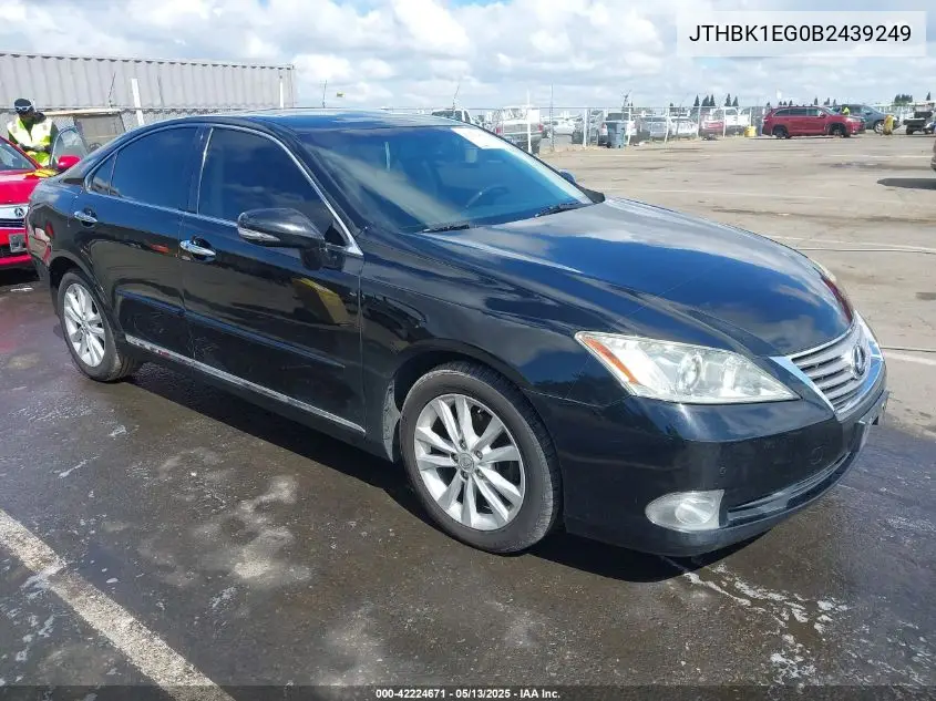 2011 Lexus Es 350 VIN: JTHBK1EG0B2439249 Lot: 42224671