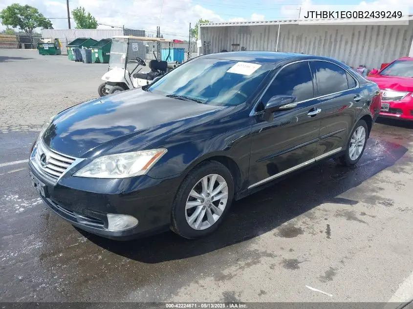 2011 Lexus Es 350 VIN: JTHBK1EG0B2439249 Lot: 42224671