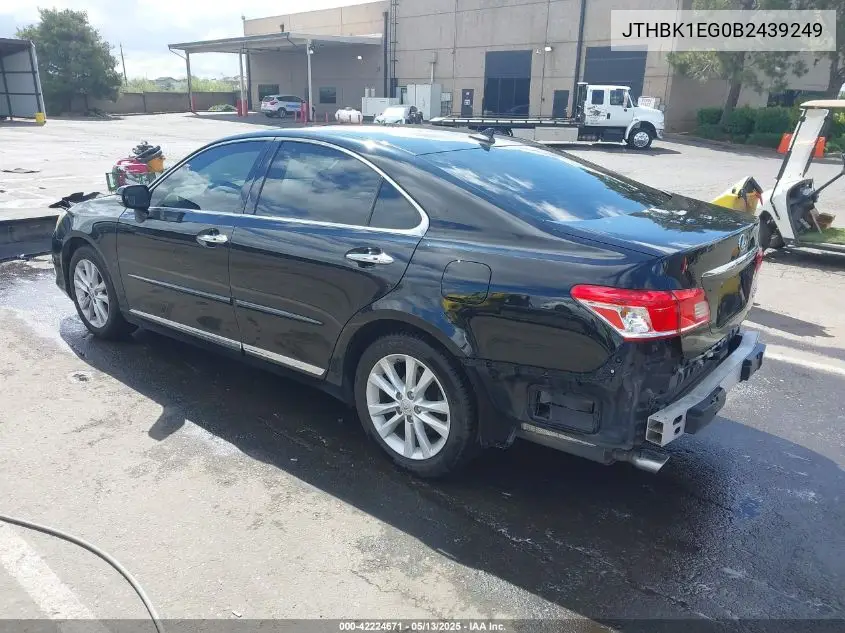 2011 Lexus Es 350 VIN: JTHBK1EG0B2439249 Lot: 42224671