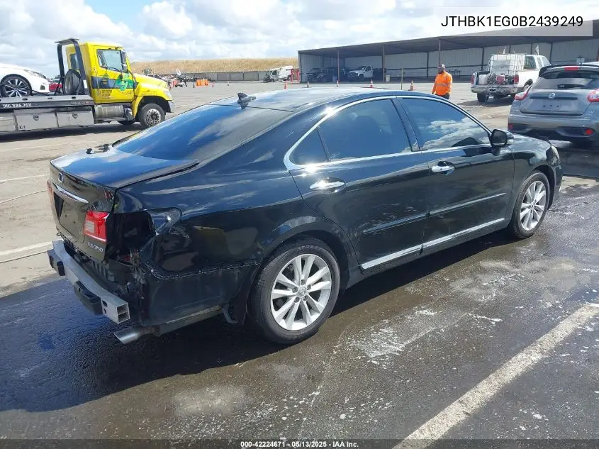 2011 Lexus Es 350 VIN: JTHBK1EG0B2439249 Lot: 42224671
