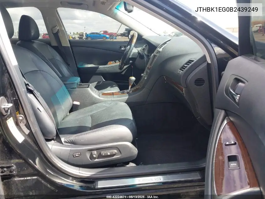 2011 Lexus Es 350 VIN: JTHBK1EG0B2439249 Lot: 42224671