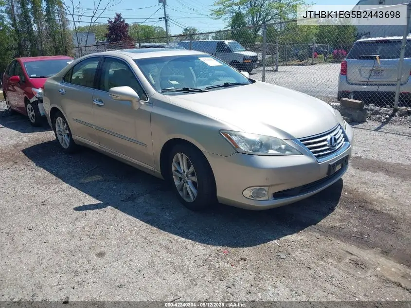 2011 Lexus Es 350 VIN: JTHBK1EG5B2443698 Lot: 42240304