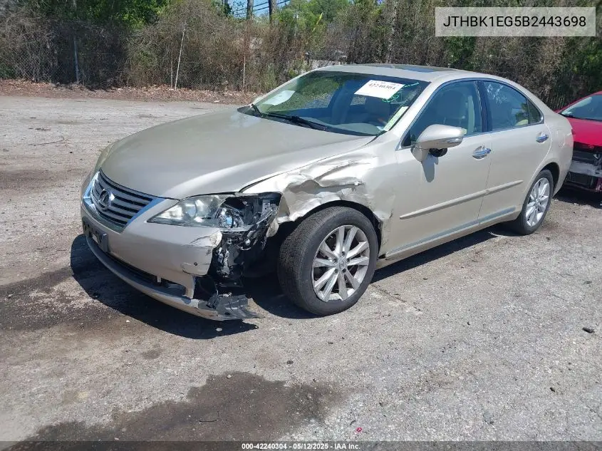 2011 Lexus Es 350 VIN: JTHBK1EG5B2443698 Lot: 42240304