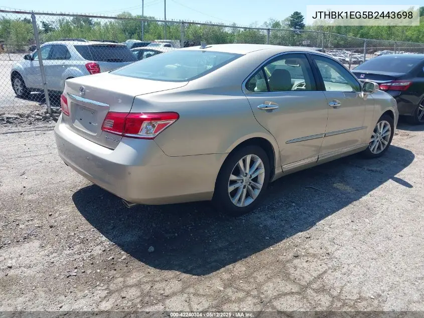 2011 Lexus Es 350 VIN: JTHBK1EG5B2443698 Lot: 42240304