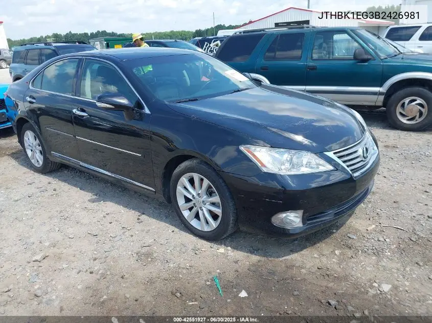 2011 Lexus Es 350 VIN: JTHBK1EG3B2426981 Lot: 42551927