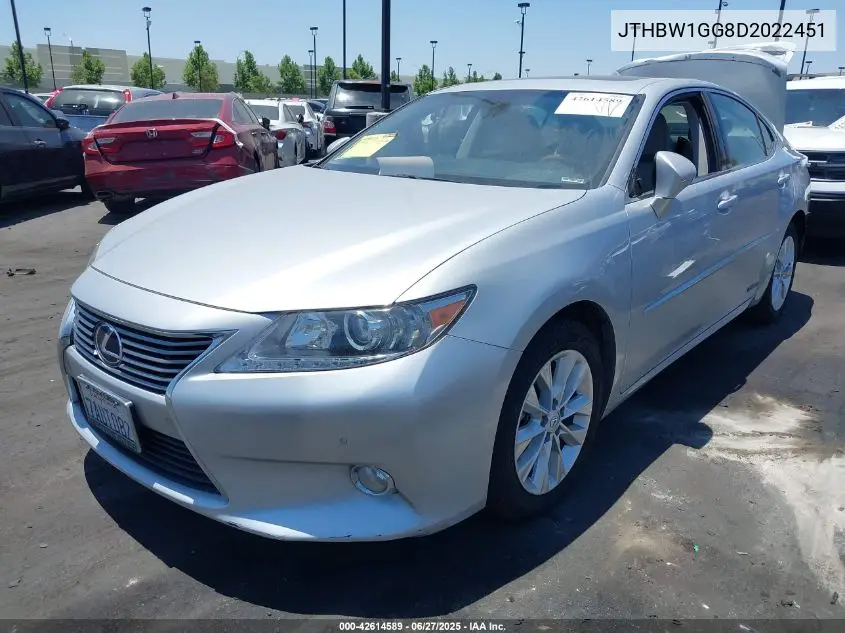 2013 Lexus Es 300H VIN: JTHBW1GG8D2022451 Lot: 42614589