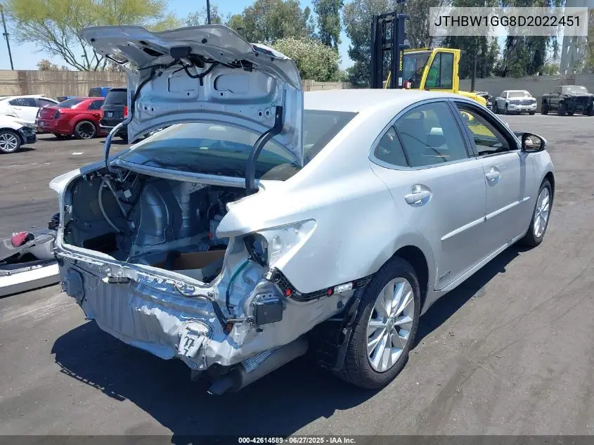 2013 Lexus Es 300H VIN: JTHBW1GG8D2022451 Lot: 42614589
