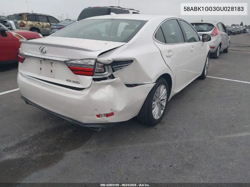 2016 Lexus Es 350 VIN: 58ABK1GG3GU028183 Lot: 42583150