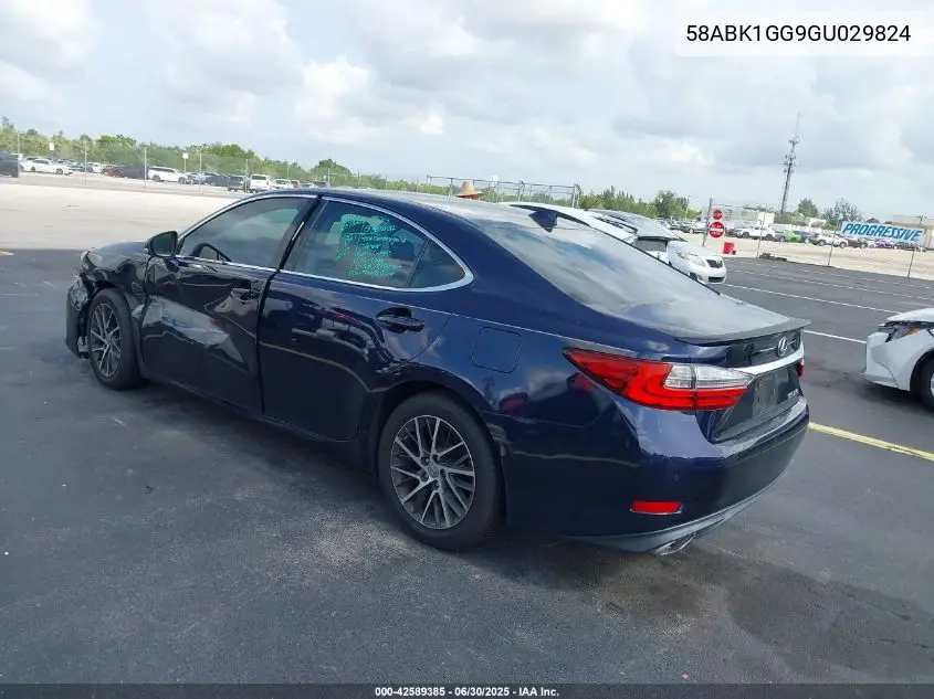 2016 Lexus Es 350 VIN: 58ABK1GG9GU029824 Lot: 42589385
