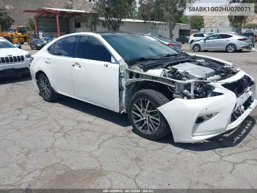 2017 Lexus Es 350 VIN: 58ABK1GG2HU070071 Lot: 42259418