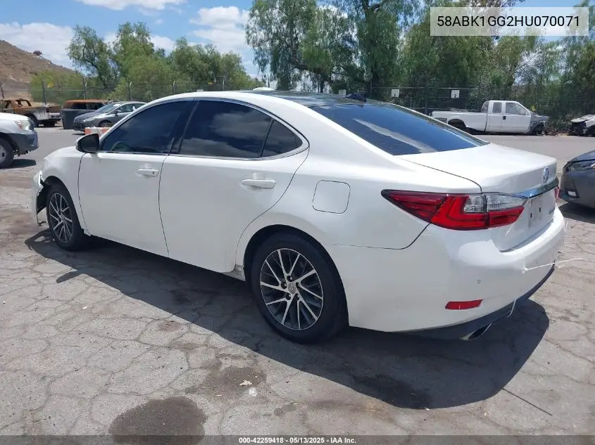 2017 Lexus Es 350 VIN: 58ABK1GG2HU070071 Lot: 42259418