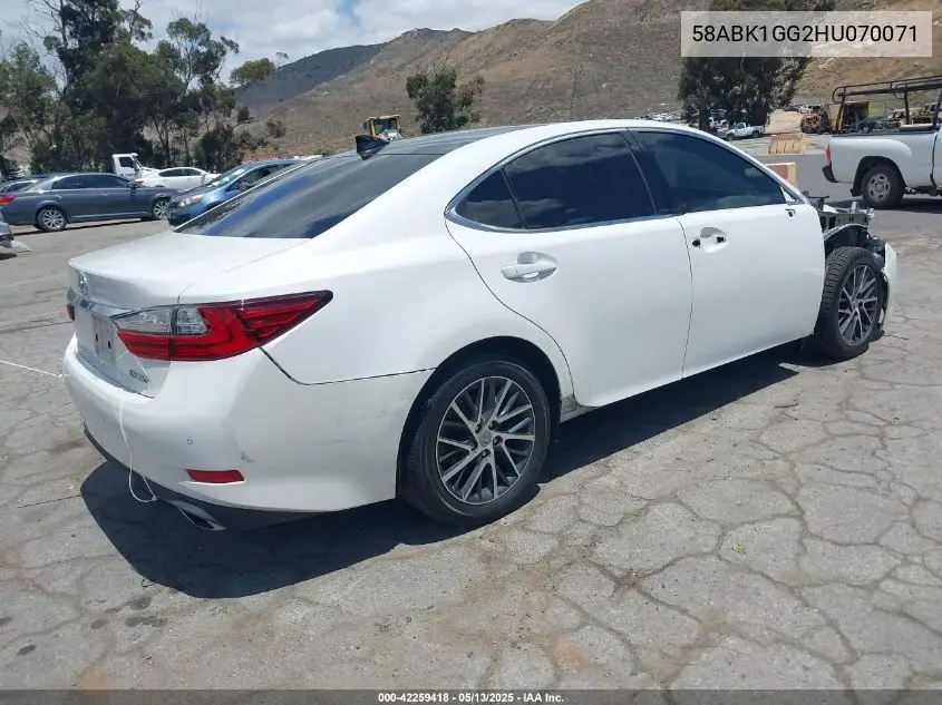 2017 Lexus Es 350 VIN: 58ABK1GG2HU070071 Lot: 42259418