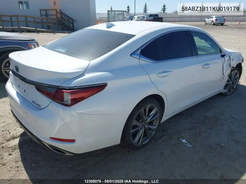 2019 Lexus Es 350 350 VIN: 58ABZ1B11KU019179 Lot: 12305076