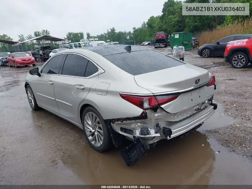 2019 Lexus Es 350 Luxury VIN: 58ABZ1B1XKU036403 Lot: 42254848