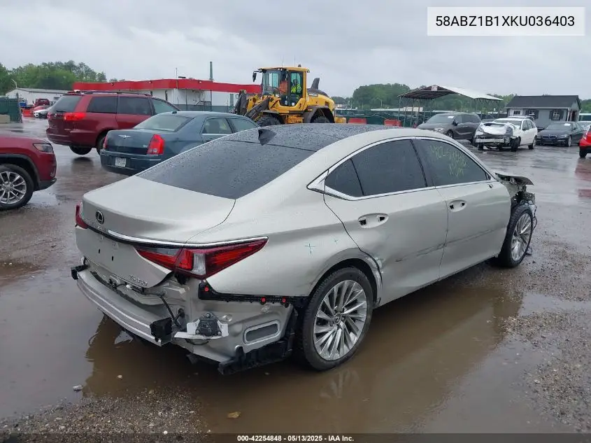 2019 Lexus Es 350 Luxury VIN: 58ABZ1B1XKU036403 Lot: 42254848