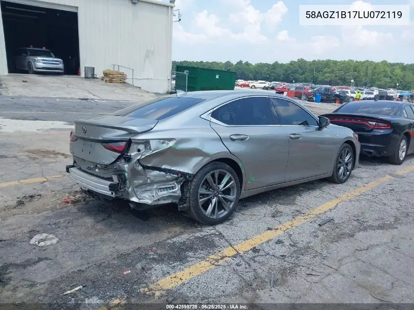 2020 Lexus Es 350 F Sport VIN: 58AGZ1B17LU072119 Lot: 42595738