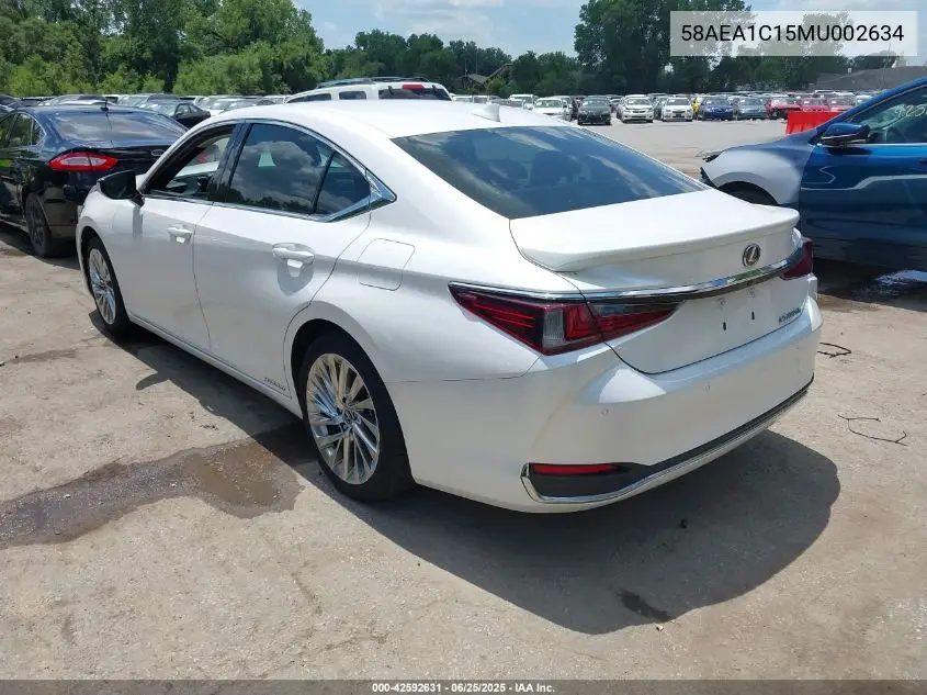 2021 Lexus Es 300H Luxury VIN: 58AEA1C15MU002634 Lot: 42592631