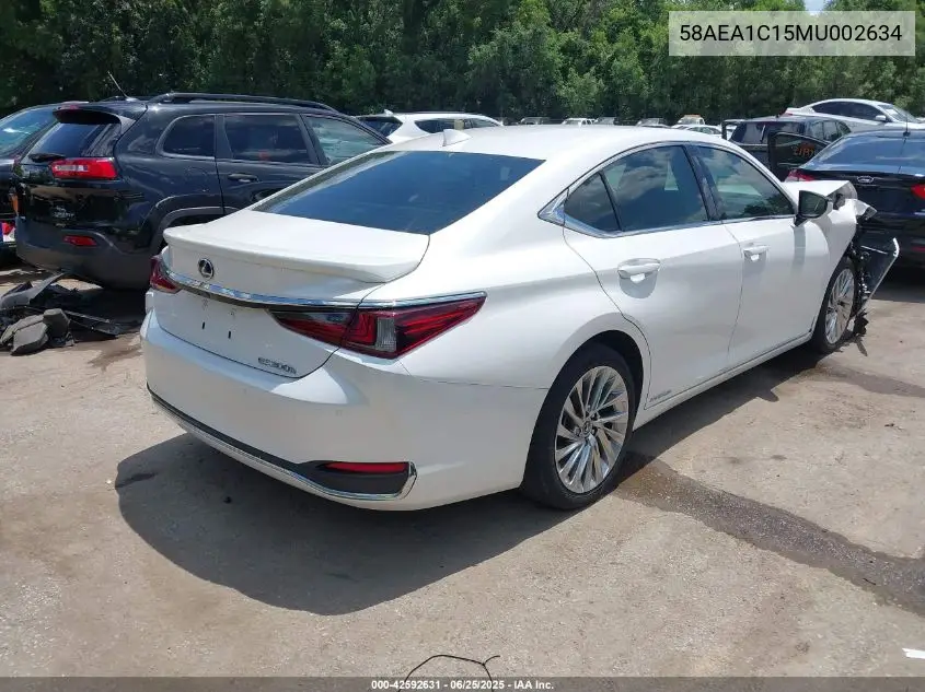 2021 Lexus Es 300H Luxury VIN: 58AEA1C15MU002634 Lot: 42592631