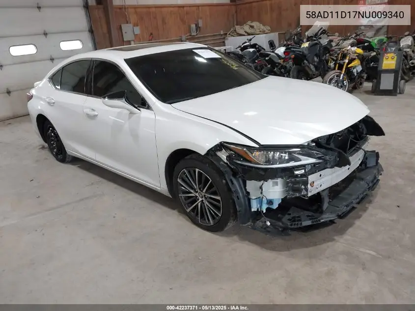 2022 Lexus Es 250 VIN: 58AD11D17NU009340 Lot: 42237371