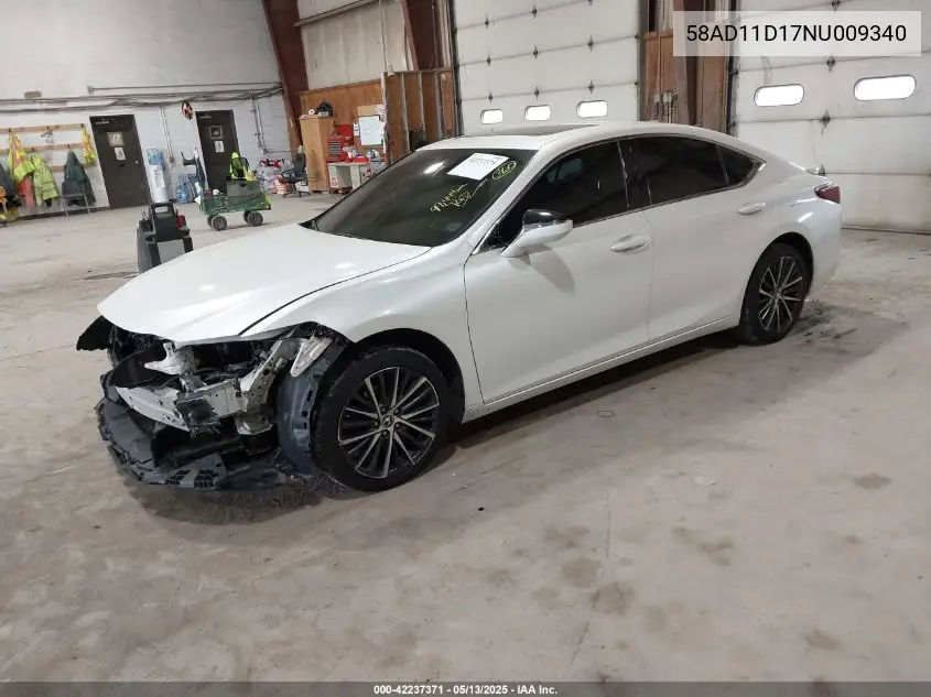 2022 Lexus Es 250 VIN: 58AD11D17NU009340 Lot: 42237371