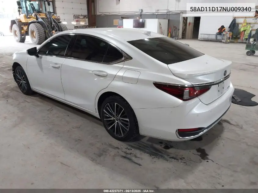 2022 Lexus Es 250 VIN: 58AD11D17NU009340 Lot: 42237371