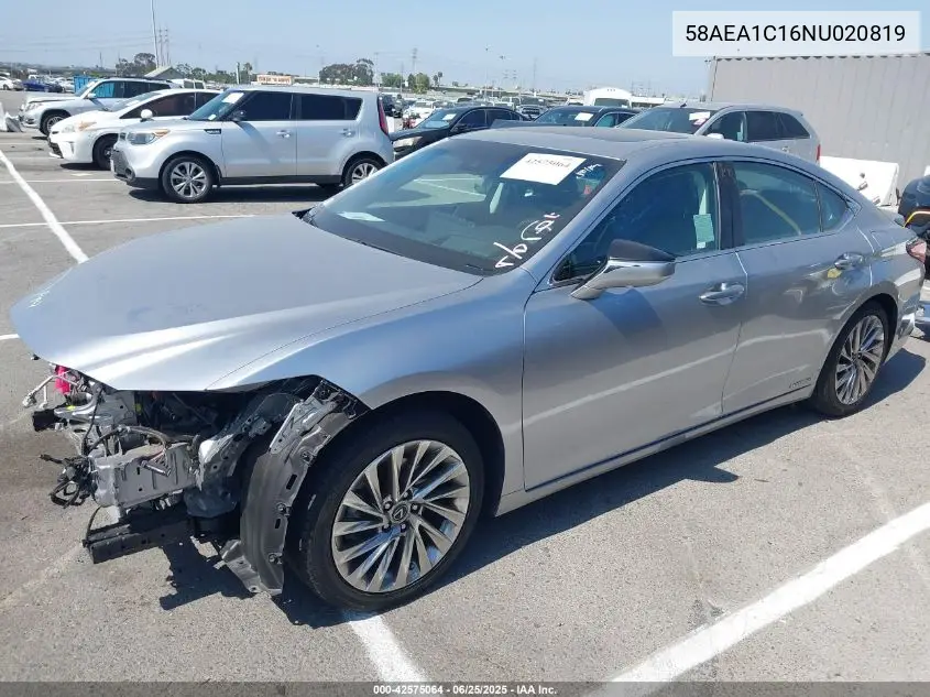 2022 Lexus Es 300H Luxury VIN: 58AEA1C16NU020819 Lot: 42575064