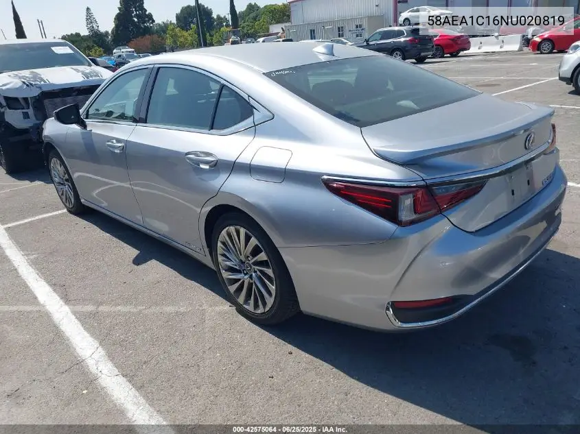 2022 Lexus Es 300H Luxury VIN: 58AEA1C16NU020819 Lot: 42575064