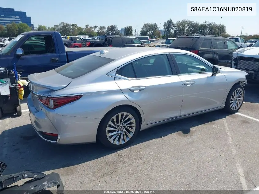 2022 Lexus Es 300H Luxury VIN: 58AEA1C16NU020819 Lot: 42575064
